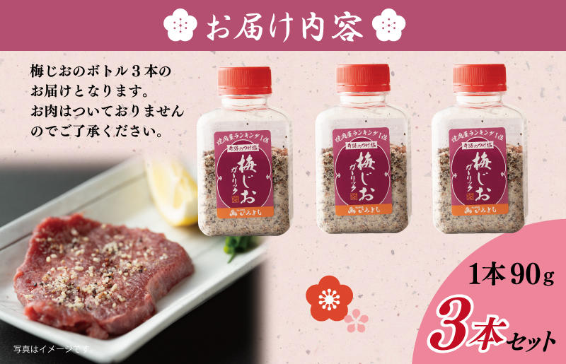 焼き肉専門店の梅じおガーリック 90g×3本セット 005A553