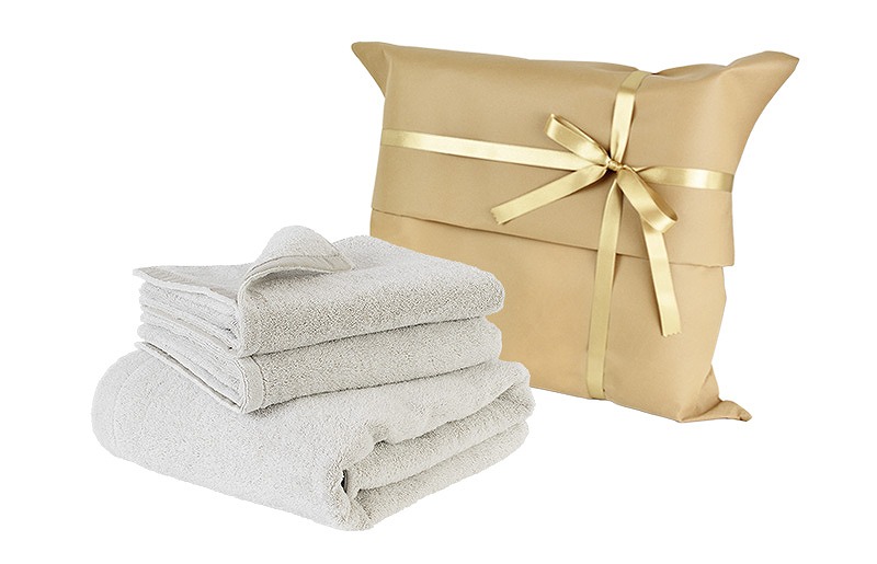 ハレバスタオル1枚フェイスタオル2枚（ウォームグレー） G2029