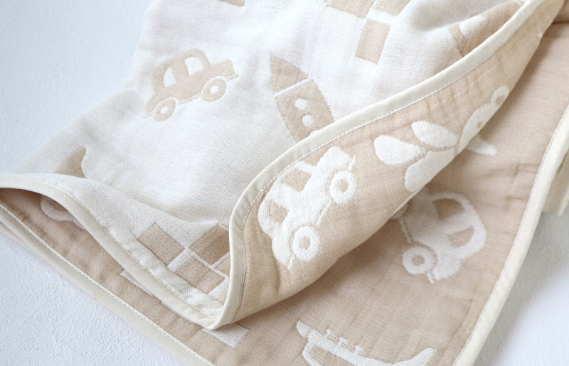 【babybear】泉州南部織 6重ガーゼハーフケット（ベージュ） G1928