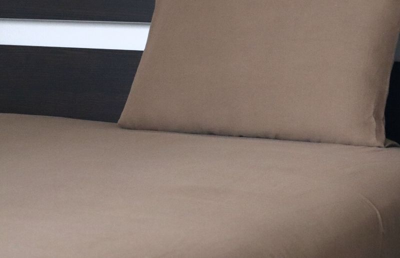 【tissu de coton/ダブルガーゼ】泉州南部織 シングルフラットシーツ 1枚（ブラウン） G1939