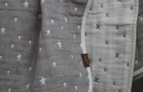 泉州南部織 6重ガーゼマルチケット（星柄/GR） G1895