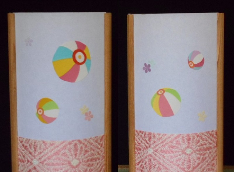 着物生地で作ったおしゃれな行灯 カラフルな紙風船【あんどん 工芸品 和風 置物 壁飾り インテリア】 030D061