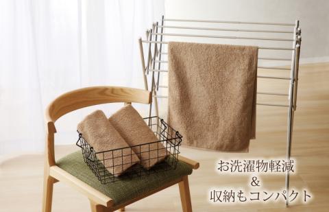 ホテルスタイル ミニバスタオル ６枚 モカ 40×100cm 【泉州タオル 国産 吸水 普段使い シンプル 日用品】 G2445