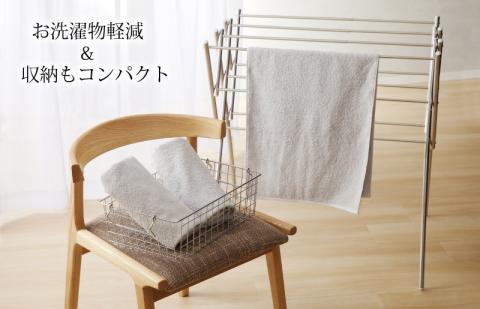 ホテルスタイル ミニバスタオル ６枚 ライトグレー 40×100cm 【泉州タオル 国産 吸水 普段使い シンプル 日用品】 G2446