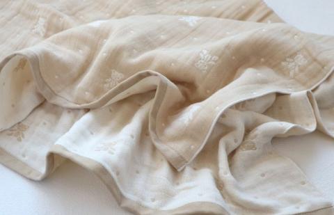 【babybear】多重ガーゼ  miniバスタオル＆ハンカチ 4枚セット（ベージュ） G1955