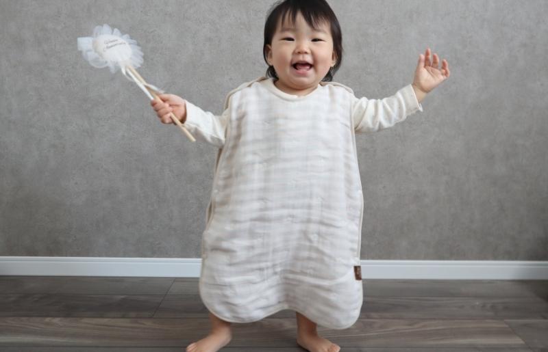 【eclat bebe】泉州南部織 4重ガーゼ スリーパー《PiGy》 G1991