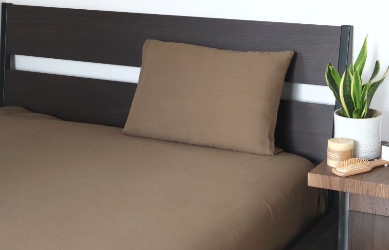 【tissu de coton/ダブルガーゼ】泉州南部織 ピローケース 1枚（ブラウン） G1997