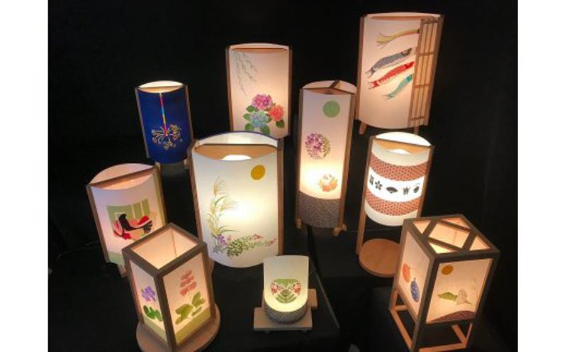 着物生地で作ったおしゃれな行灯（あんどん） 鯉のぼりと宝尽くし 099H267