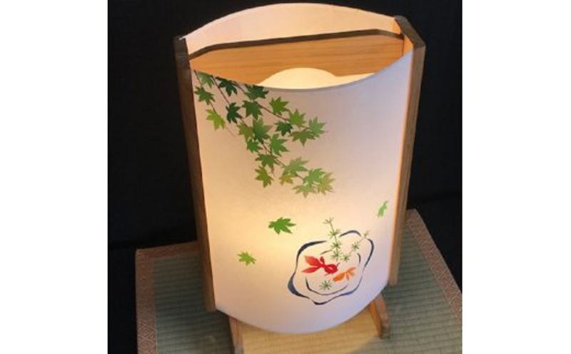 着物生地で作ったおしゃれな行灯（あんどん） 金魚と紫陽花 099H268