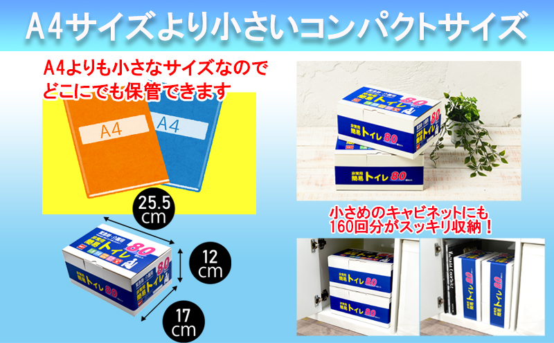 【圧倒的企業努力】非常用 簡易トイレ 80回セット 携帯トイレ 防災 日本製〈スピード発送〉 099H3112-1
