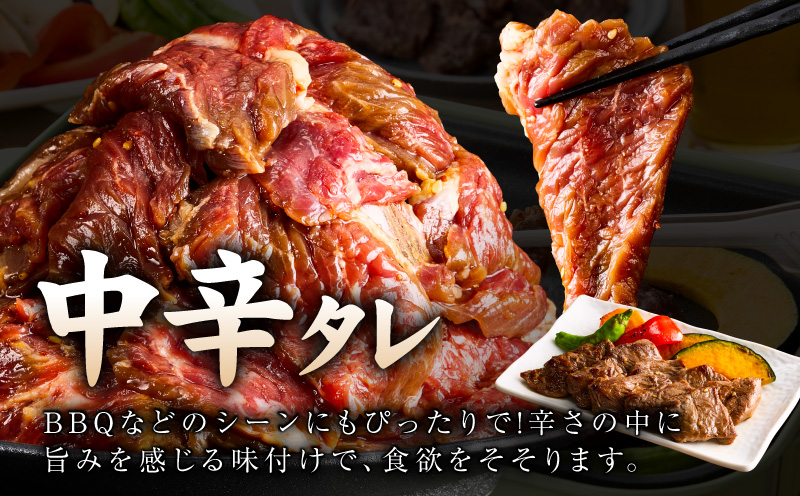 【満足牛ハラミ】中辛タレ漬け 合計1kg 【味付け ハラミ 小分け 焼くだけ 簡単調理 BBQ 牛肉 250g×4P】 G3357