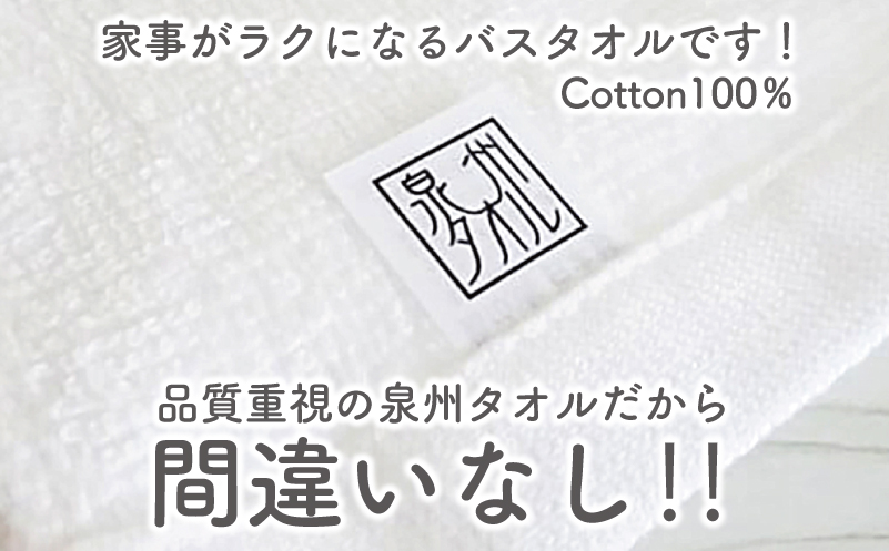 泉州タオル「家事がラクになるバスタオル」セット（パステル系） knt0046