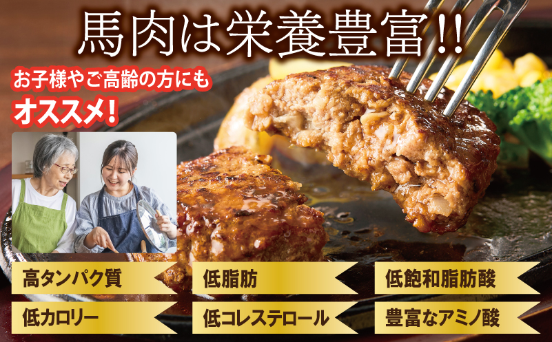 桜文 馬肉ハンバーグ 総量1.2kg（120g×10個） 個包装 005A658