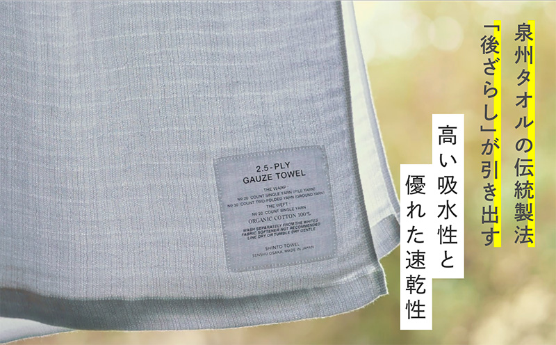 SHINTO TOWEL「2.5重ガーゼ・バスタオル」Lサイズ（ホワイト）2枚セット 【オーガニックコットン100% 国産 吸水 普段使い シンプル 日用品 家族 ファミリー】 099H3952-1