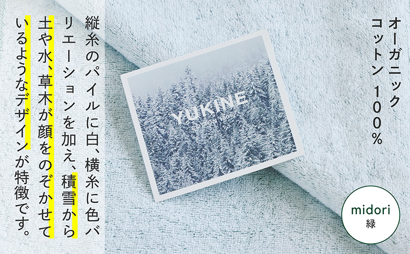 SHINTO TOWEL「ユキネ・ミニバスタオル」midori（緑）2枚セット 【オーガニックコットン100% 国産 吸水 普段使い シンプル 日用品 家族 ファミリー】 099H4001-1