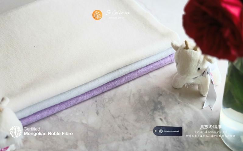 『Noble Fibre』100％カシミヤ・マフラー オーガニックホワイト（シンプル）【高級 カシミア おしゃれ ファッション 防寒 かしみあ】 G3317