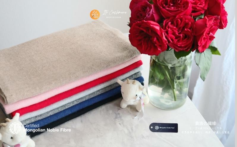 『Noble Fibre』100％カシミヤ・マフラー 桜色【高級 カシミア おしゃれ ファッション 防寒 かしみあ】 G3330