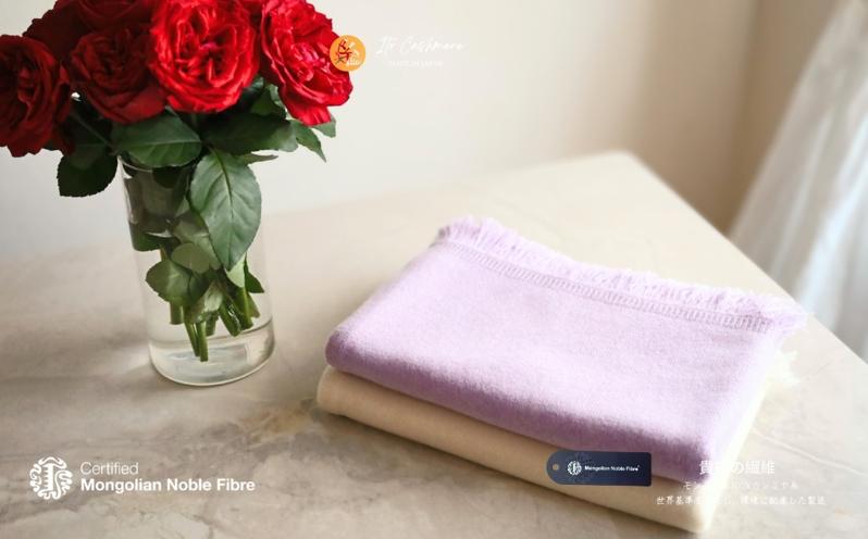 『Noble Fibre』100％カシミヤ・大判ストール オーガニックホワイト 【高級 カシミア おしゃれ ファッション 防寒 かしみあ】 G3333