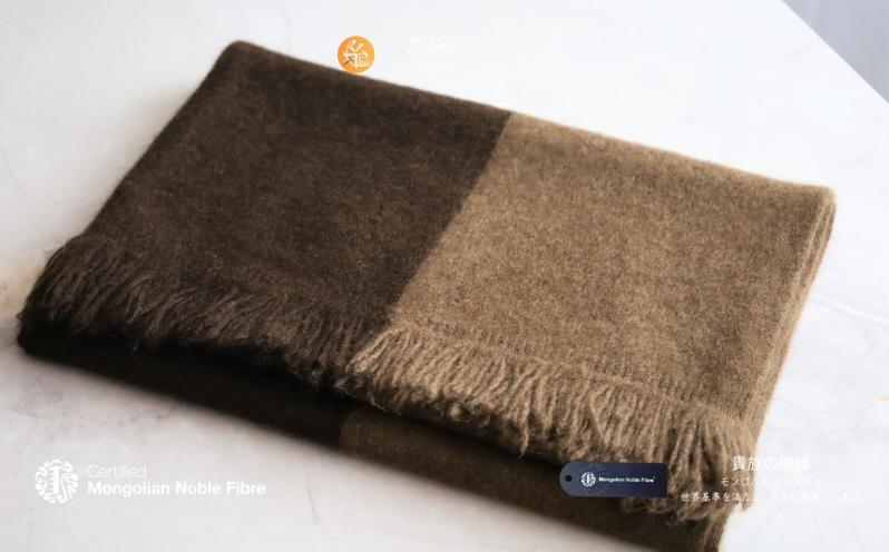 『Noble Fibre』100％ヤク・マフラー ベージュインターシャ【高級 おしゃれ ファッション カシミア より暖かい 防寒】 G3337