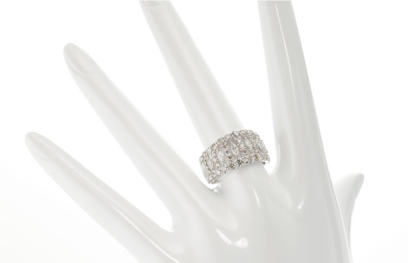 ARC-EN-CIEL プラチナ ダイヤリング（計 2.0ct）【鑑別書付き ジュエリー プレゼント ギフト ファッション アクセサリー 贈り物 贈答 お祝い 記念日】 J005-4