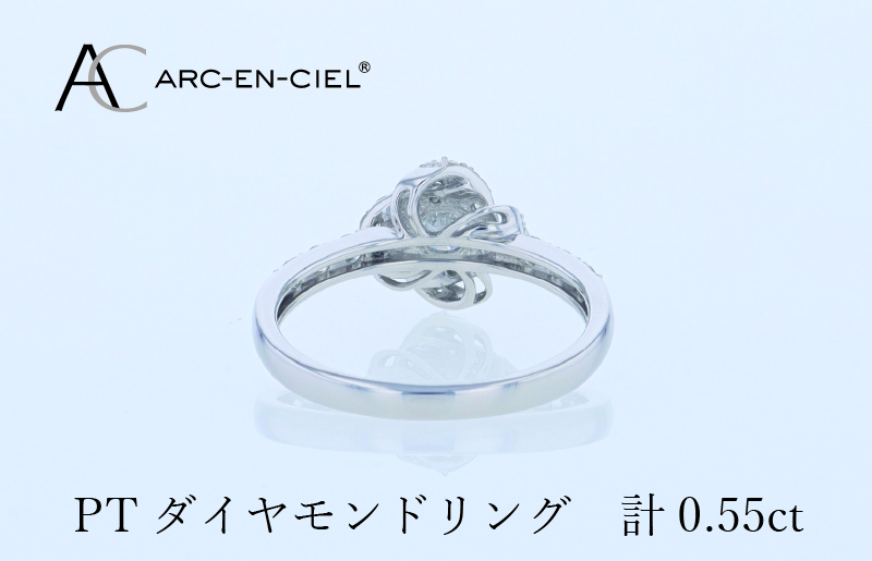 ARC-EN-CIEL プラチナ ダイヤリング 計0.55ct【鑑別書付き ジュエリー プレゼント ギフト ファッション アクセサリー 贈り物 贈答 お祝い 記念日】 J057-4