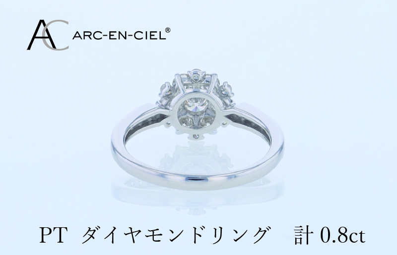 ARC-EN-CIEL プラチナ ダイヤリング 計0.8ct【鑑別書付き ジュエリー プレゼント ギフト ファッション アクセサリー 贈り物 贈答 お祝い 記念日】 J062-4