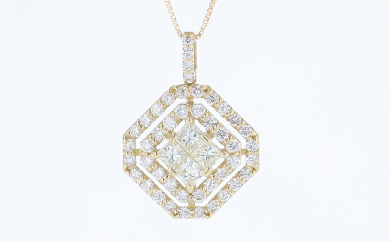 アルカンシェル18金YGダイヤペンダント（計 1.00ct）【鑑別書付き ジュエリー プレゼント ギフト ファッション アクセサリー 贈り物 贈答 お祝い 記念日】 J092