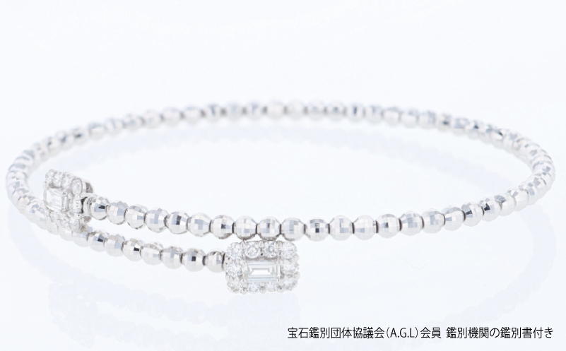 アルカンシェルPTダイヤ形状記憶バングル（計 0.52ct）【鑑別書付き ジュエリー プレゼント ギフト ファッション アクセサリー 贈り物 贈答 お祝い 記念日】 J094