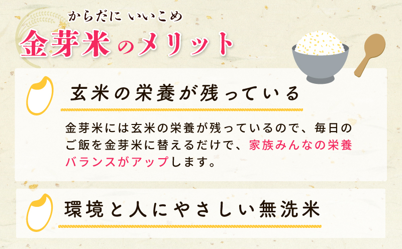 金芽米 9kg(無洗米) 【4.5kg×2袋 ご飯 ごはん お米 精米 金芽米計量カップ付】 030D242