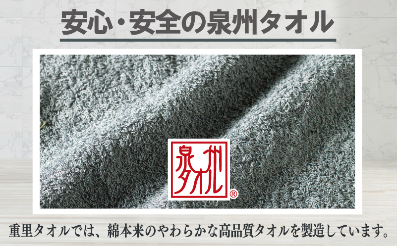 ミニバスタオル 5枚（ブルーグレー）【40cm×120cm 500匁 国内製造 泉州タオル フェイスタオル 以上 バスタオル 未満 吸水 普段使い シンプル 日用品 家族 ファミリー】 099H2929-1