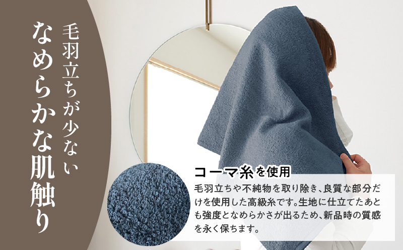 ファミーユ ミニバスタオル 6枚（ナイトブルー） 【フェイスタオル 以上 バスタオル 未満 泉州タオル 吸水 普段使い シンプル 日用品 たおる】 G2615