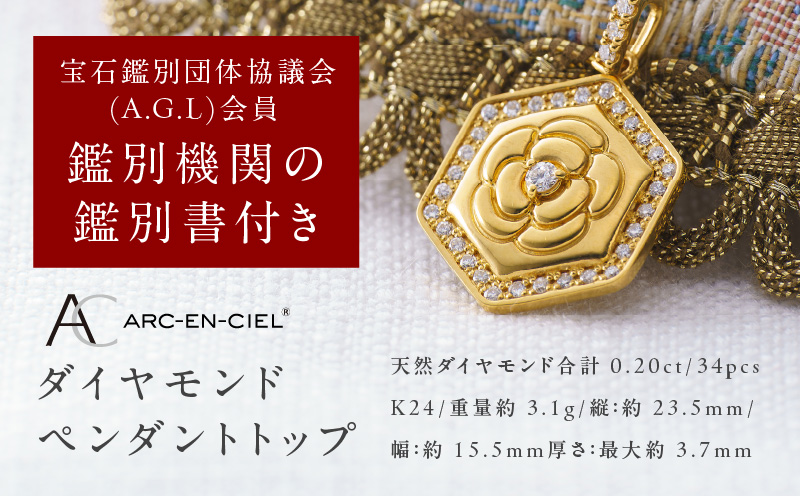 【高島屋選定品】純金(K24) ダイヤモンド ペンダントトップ (ダイヤ合計0.20ct) TUC0023-1