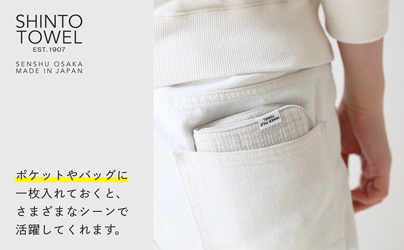SHINTO TOWEL「インナーパイル・ミニタオル」（アイボリー）3枚セット 【オーガニックコットン100% 国産 吸水 普段使い シンプル 日用品 家族 ファミリー】 099H3980-1