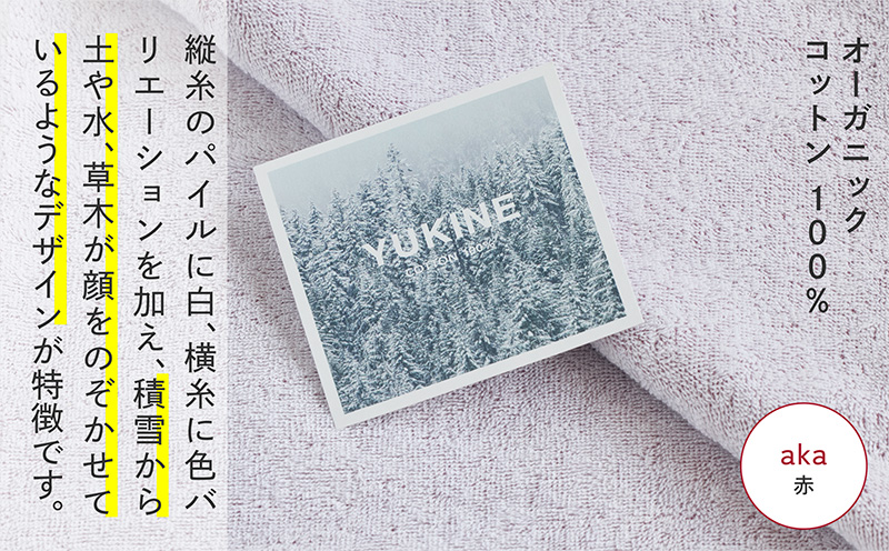 SHINTO TOWEL「ユキネ・バスマット＆フェイスタオル 2枚」aka（赤）【オーガニックコットン100% 国産 吸水 普段使い シンプル 日用品 家族 ファミリー】 099H4006-1