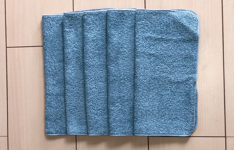 抗ウイルスミニハンカチ袋入 青グレー【泉州タオル 国産 普段使い シンプル 日用品】 005A095