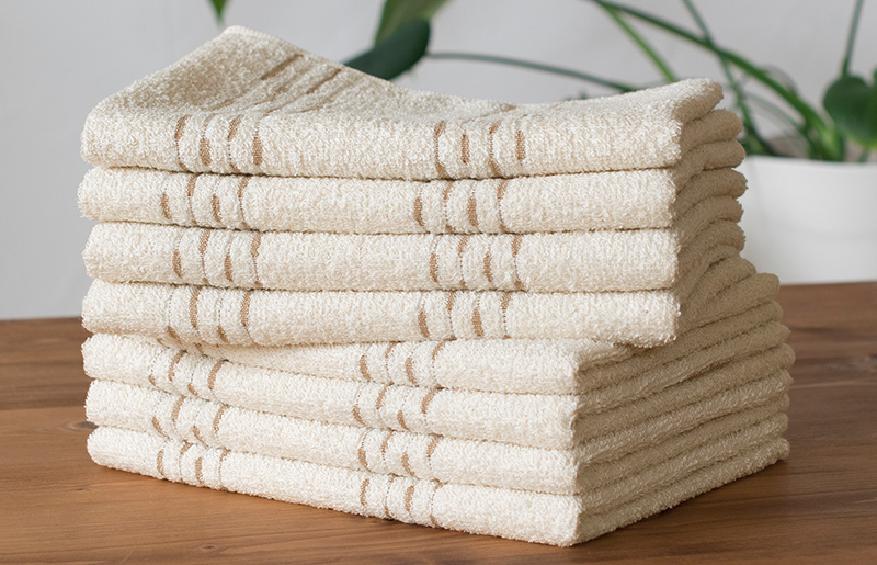 カラードコットン フェイスタオル 8枚セット G2050