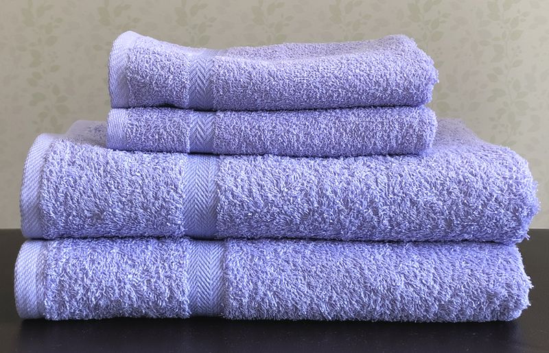 泉州タオルＪＯＹバス＆フェイス４枚セット（ウィスタリアバイオレット）【泉州タオル 国産 吸水 普段使い 無地 シンプル 日用品 家族 ファミリー】 099H3642