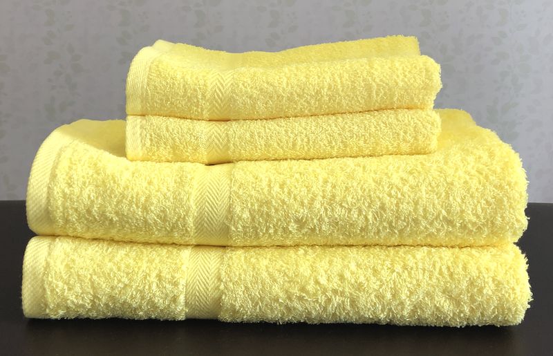 泉州タオルＪＯＹバス＆フェイス４枚セット（シトロンイエロー）【泉州タオル 国産 吸水 普段使い 無地 シンプル 日用品 家族 ファミリー】 099H3646