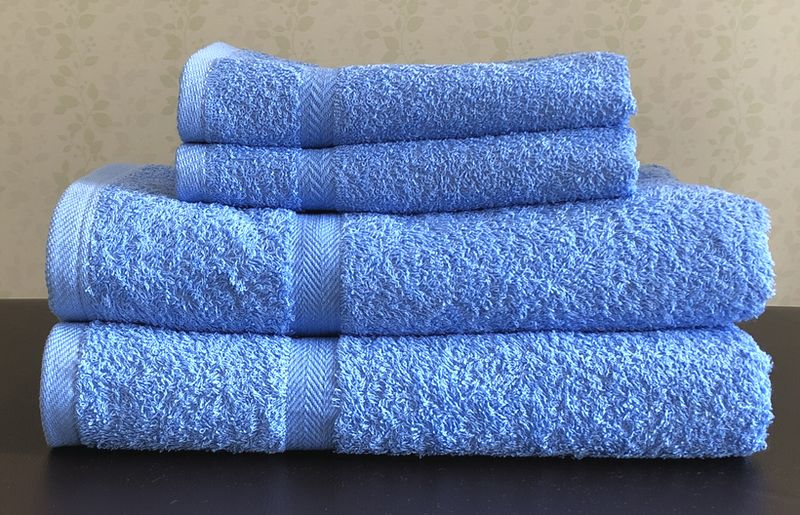 泉州タオルＪＯＹバス＆フェイス４枚セット（パイロットブルー）【泉州タオル 国産 吸水 普段使い 無地 シンプル 日用品 家族 ファミリー】 099H3649