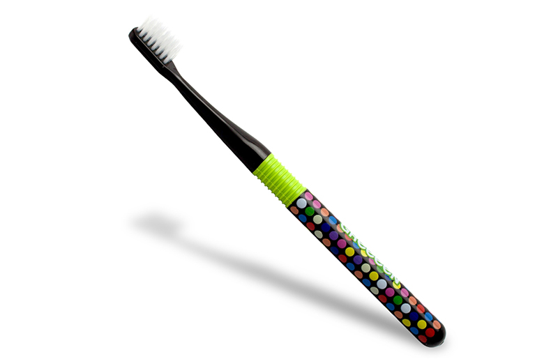 【日本製】歯ブラシ GReeeeＮ ハブラシ 黒（navi）6本 010B566