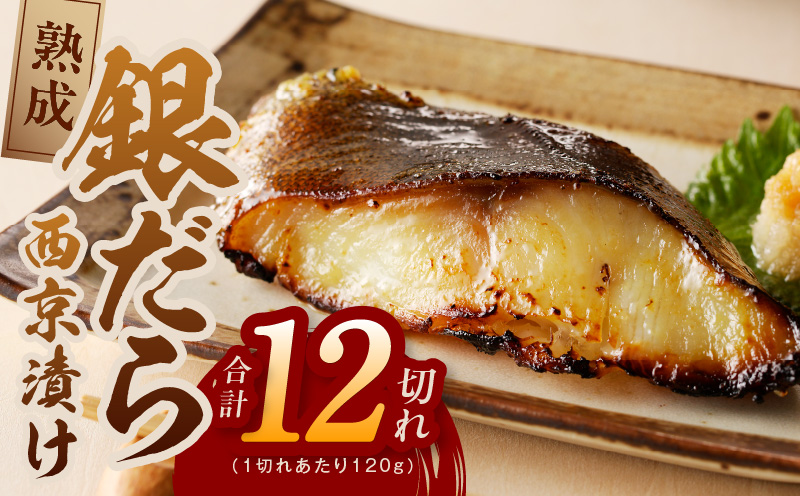 銀鱈 西京漬け 120g×12切れ【厚切り 小分け 熟成 銀だら ぎんだら ギンダラ 海産物 魚 惣菜 西京焼き 味噌 お酒のあて 訳あり サイズ不揃い 家計応援 切り落とし】 kgp0017