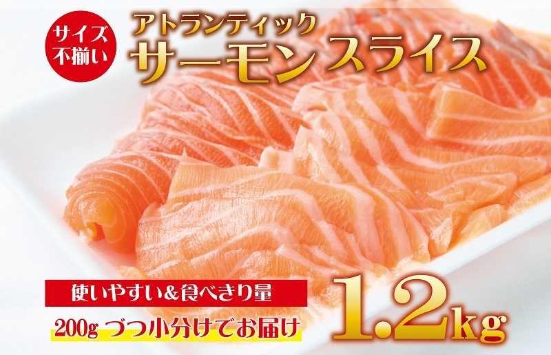 アトランティックサーモン 1.2kg（200g×6）訳あり サイズ不揃い 020C301