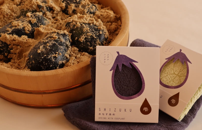 【先行予約】水なす浅漬け5個と水なす染め泉州タオルセット 020C312