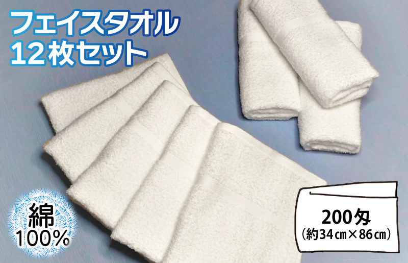 【スピード発送】フェイスタオル 12枚セット G2758