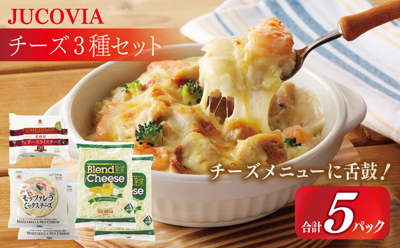 【ムラカワチーズ】JUCOVIA スライスチーズ1種・シュレッドチーズ2種セット 合計5P【食べ比べ セット 詰め合わせ 小分け 普段使い 高評価 ちーず】 099H3529