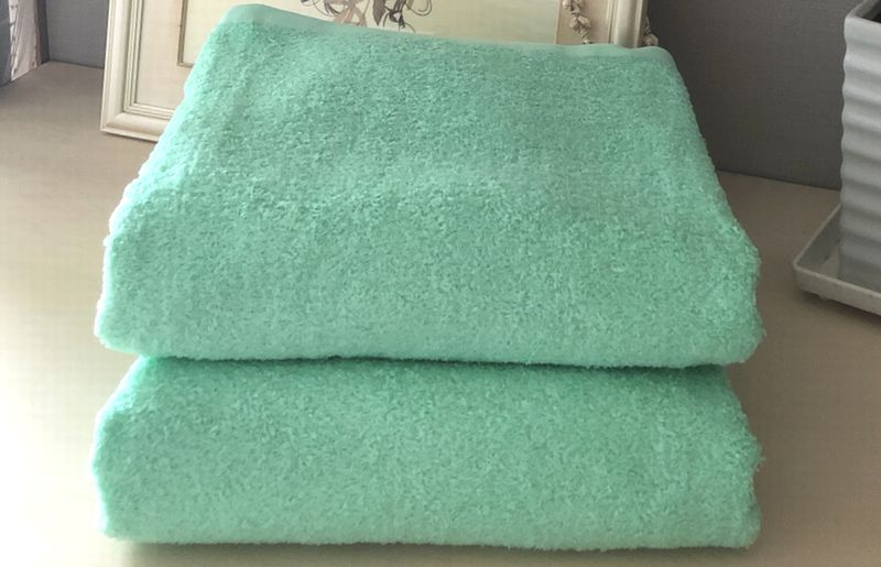 超大判バスタオル２枚セット（ウォーターグリーン）泉州タオル 90×170cm【泉州タオル 国産 吸水 普段使い 無地 シンプル 日用品 家族 ファミリー】 020C476