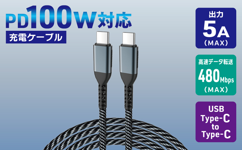 充電ケーブル スマホ ノートPC タブレット等に対応 Type C to C 充電 005A775