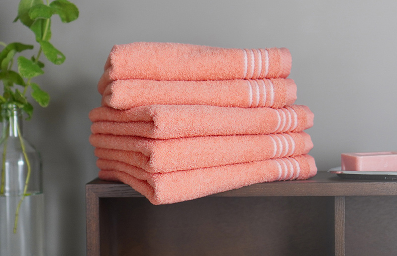 シルキータッチ フェイスタオル ピンク 5枚 G2055