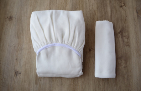 【tissu de coton/ハニカム織】泉州南部織 BED用シングルシーツ＆ピロー（WH） G1951