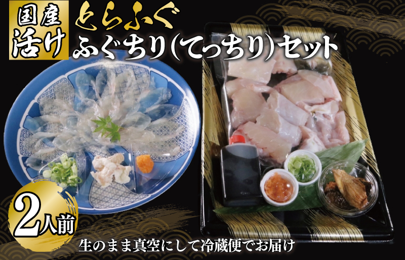 国産活け とらふぐ ふぐちり／ふぐ刺し セット 2人前【てっさ ふぐ フグ ぽん酢付 冷蔵 海鮮】 030D191